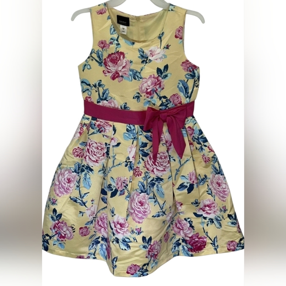 Floral Kids Dress with Pink Accents
